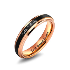 Tungsten Carbide Ring, Black and Rose Gold (4MM)