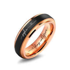 Tungsten Carbide Ring, Black and Rose Gold (6MM)