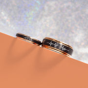 Tungsten Carbide Ring, Black and Rose Gold (8MM)