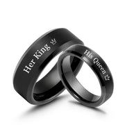 6MM & 8MM Black Tungsten Carbide Couple Ring Set