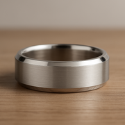 silver 8mm titanium mens wedding band