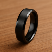 6mm black tungsten carbide ring